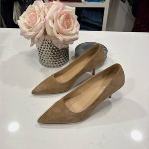 Ann Taylor Suede Tan Heels